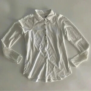 Lucky In Love White Snap Neck Long Sleeve Tennis Pickleball Golf Top